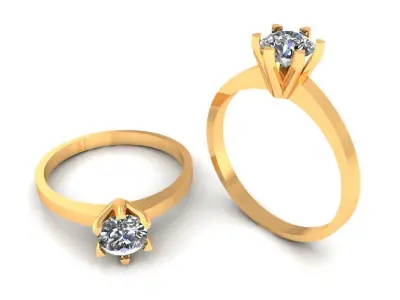 Women Ring 88 Simple Diamond Solitaire Engagement Ring for women Free 3D print model