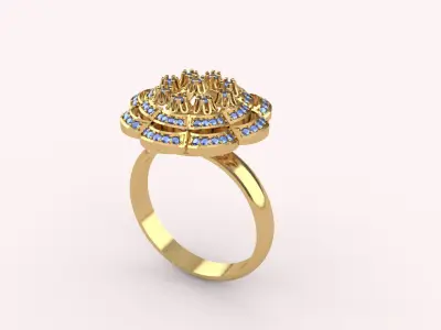 Set Flower1 Ring and Earrings 3D print model