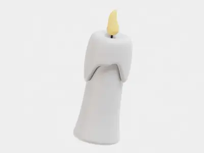 Candle 3d model Low-poly 3D model