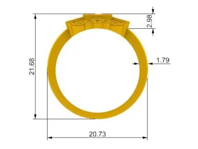 Anillo Dama Piedra Central de 7 mm x 5mm 3D print model