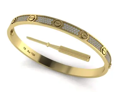 Love Bracelet With Diamonds - Size 18 3D print model