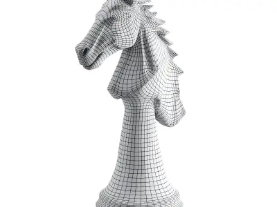 Horse chess Low-poly 3D model