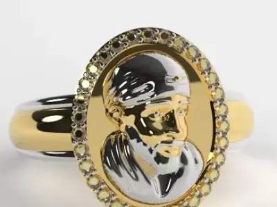 Sai Baba Ring 3D print model