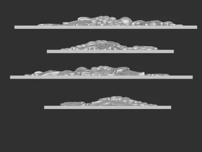 A beautiful grape bas-relief 3D print model