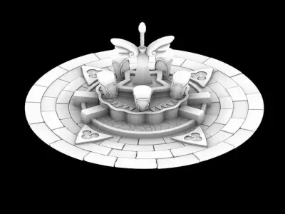 Game Cartoon - City Center Landmark 01 3D model