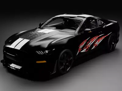 Ford Mustang  Low-poly 3D model
