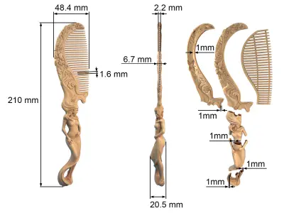 Hair comb  3D print model