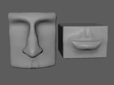 Geometric Face Sculptures Low-poly 3D model