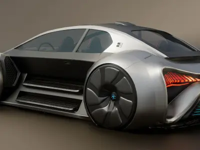 3Dpro CAR scifi 5 Low-poly 3D model