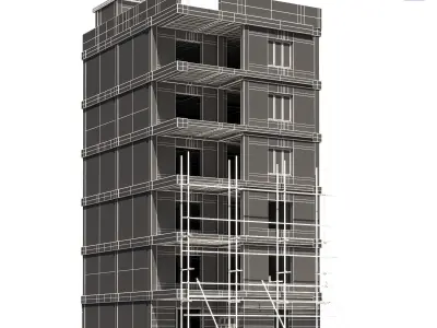 half-finished building Low-poly 3D model