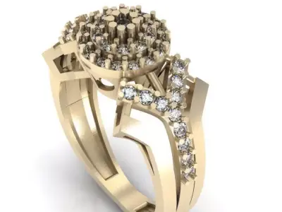 daimond ring 3D print model 19