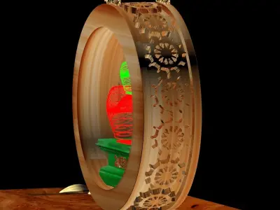 Chinese gold Ingot 3D model 17