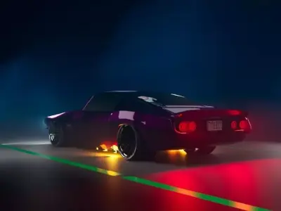 chevrolet camaro   1970 custiom with animation Low-poly 3D model