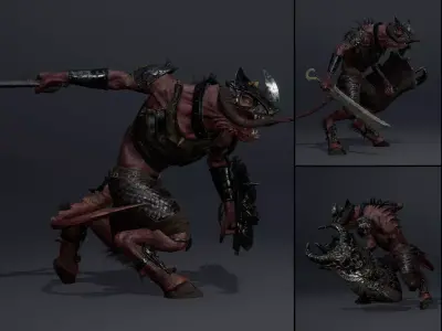 Ghost Swordman Arm2 Low-poly 3D model