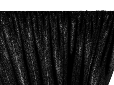 Grey see through window curtains 3D model