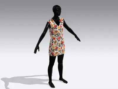 Woman Cloth Dress Low-poly 3D model purchase