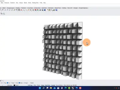 Cubes Surface Parametric Facade Design Grasshopper Rhino Files 3D model