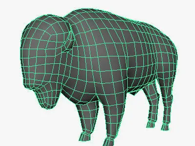 Low Poly Bison Low-poly 3D model