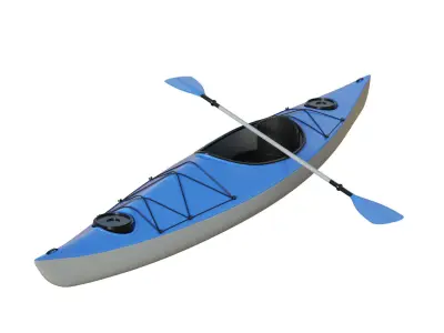 Kayak 01 Low-poly 3D model
