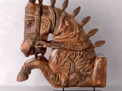 Carved Marwari Jumping Horse 3D model