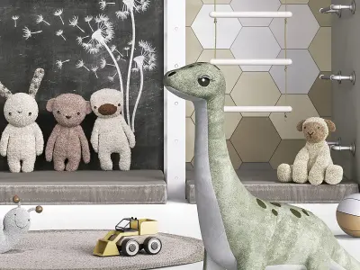 decor and furniture for nursery  3D model
