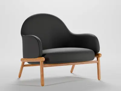 Modern design single sofa Low-poly 3D model