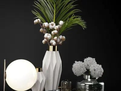 Decorative set 002 3D model buy