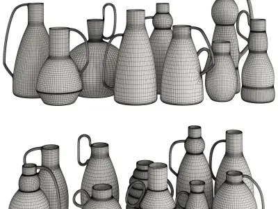 Clay pots 3D model