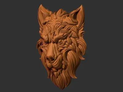wolf head 3D print model