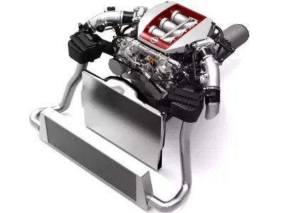 VR38DETT Engine Low-poly 3D model