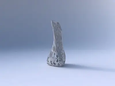 Vase twist puffy tappered triangle with smooth organic lattice 3D print model