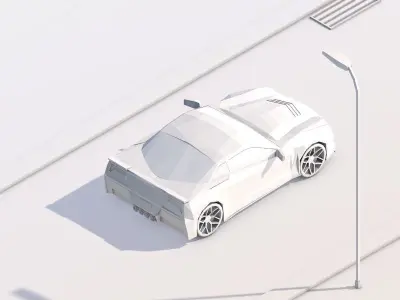 Cartoon Low Poly Sportcar Low-poly 3D model