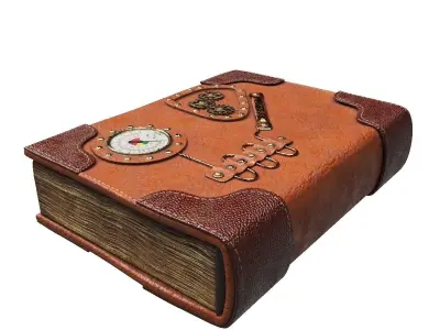 Steampunk Book Low-poly 3D model