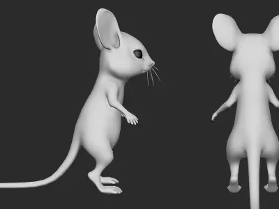 Cute Mouse Basemesh Low-poly 3D model