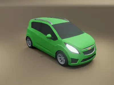 Chevrolet Spark low poly 3D model Low-poly 3D model