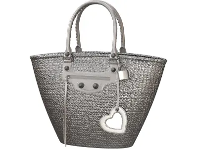 Balenciaga Le Cagole Raffia Basket Bag Low-poly 3D model