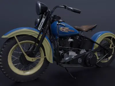 Harley Davidson Motorcycle Low-poly 3D model Low-poly 3D model