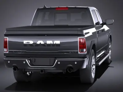 HQ LowPoly Dodge RAM 1500 Laramie Limited 2015 VRAY 3D model