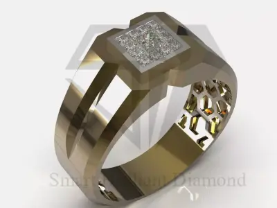 Luxury men cad stl printable ring model mr0338 3D print model
