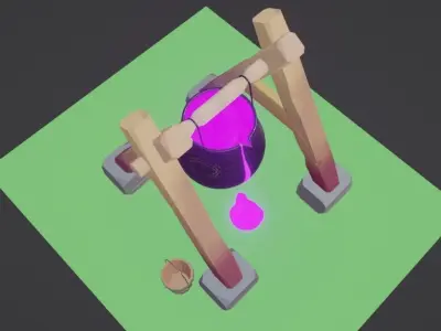  3d model of a barrel with a shining liquid Free low-poly 3D model