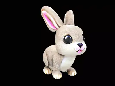 adorable bunny cartoon 3D model