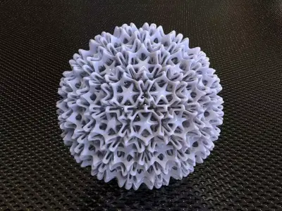 STARFISH IN SPHERE STRUCTURE DECOR 3D print model
