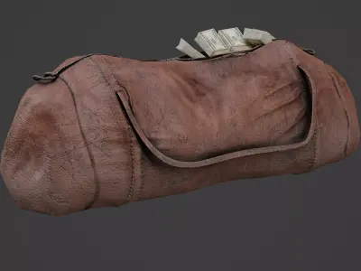 Leather Sport Bag Game Ready Model Low-poly 3D model