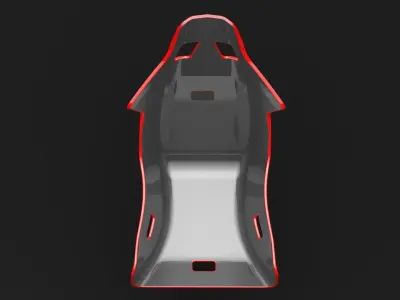 BLACK AND RED RACING SEAT 3D model