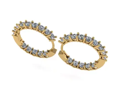 Diamond earring 3d render 3D print model purchase