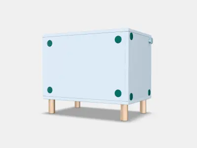 SMUSSLA Bedside table-shelf unit 3D model