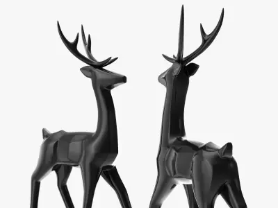 Black decorative reindeer 3D model
