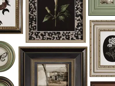  Vintage Curiosity Wall Set 002 3D model