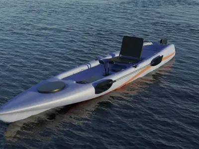 Kayak 3D model hovercraft Low-poly 3D model