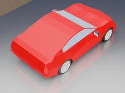 Low Poly Simple Car Low-poly 3D model